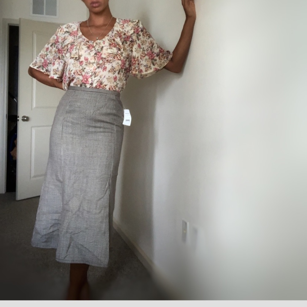 Wool houndstooth skirt - Picture 1 of 4